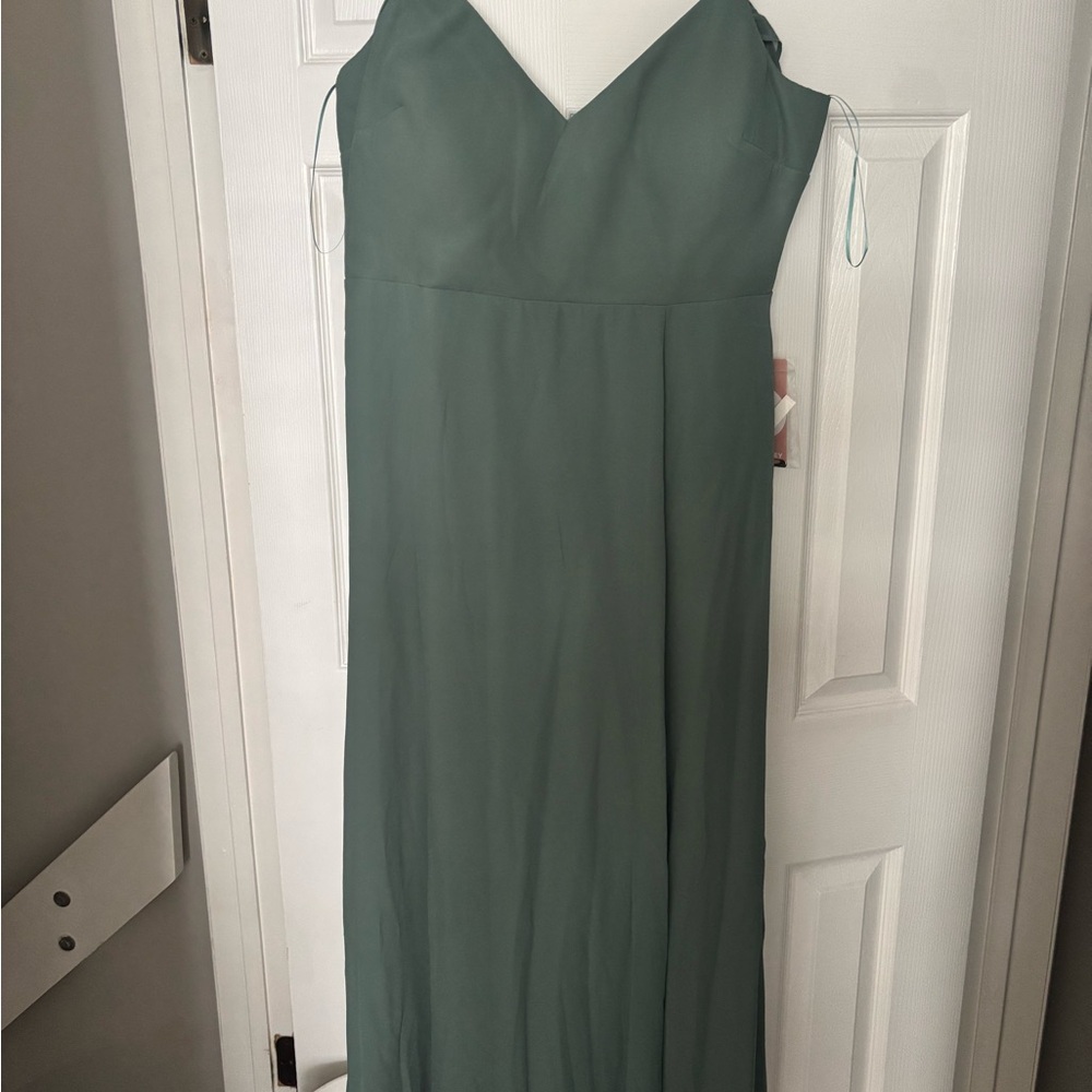 Elegant Birdy Grey Sea Glass Green Dress